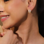 Delicate White Crystal Hoops
