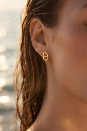 Demifine 18K Gold Plated Stainless steel Stud Earrings