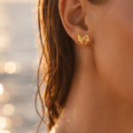 Demifine 18K Gold Plated Stainless steel Bow Stud Earrings