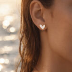 Demifine 18K Gold Plated Stainless steel Minimilist Heart Stud Earrings