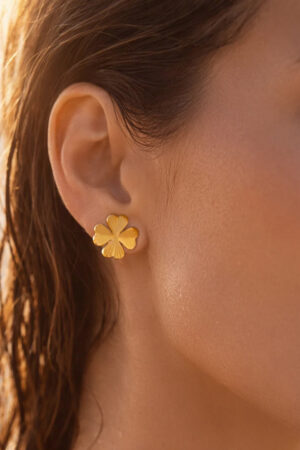 Demifine 18K Gold Plated Stainless steel Floral Stud Earrings