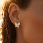 Demifine 18K Gold Plated Stainless steel Mini Butterfly Stud Earrings