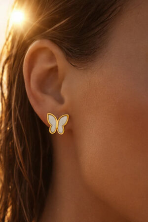 Demifine 18K Gold Plated Stainless steel Mini Butterfly Stud Earrings