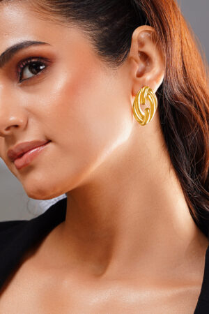Demifine 18K Gold Plated Stainless steel Endless Glow Stud Earrings