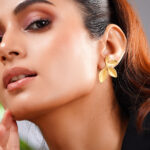 Demifine 18K Gold Plated Stainless steel Golden Petals In Motion Studs Earrings
