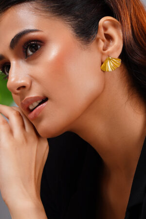 Demifine 18K Gold Plated Stainless steel Seaside Glow Statement Studs Earrings