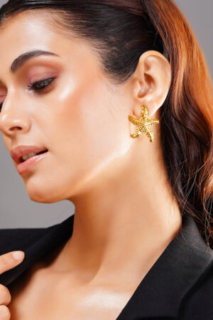 Demifine 18K Gold Plated Stainless steel Coastal Charm Statement Earrings