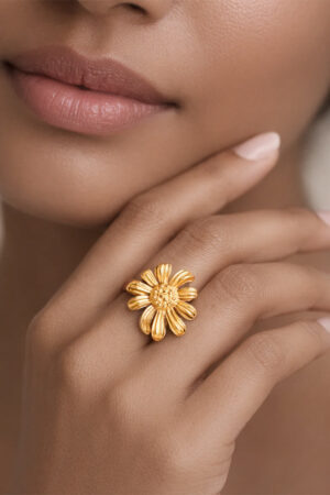 Demifine 18K Gold Plated Stainless steel Floral Ring