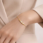 Demifine 18K Gold Plated Stainless steel Disc Charm Chain Bracelet