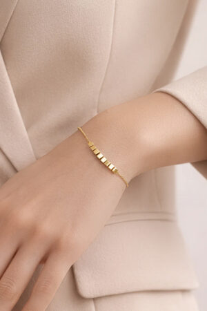 Demifine 18K Gold Plated Stainless steel Disc Charm Chain Bracelet