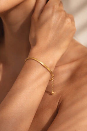 Demifine 18K Gold Plated Stainless steel Minimal Snake Chain Bracelet
