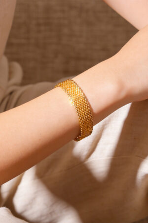 Demifine 18K Gold Plated Stainless steel Mesh Chain Bracelet