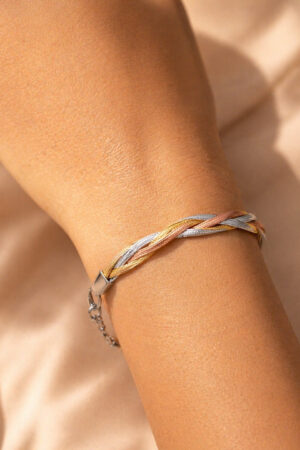Demifine 18K Gold Plated Stainless steel Twisted Snake Chain Bracelet