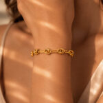 Demifine 18K Gold Plated Stainless steel Knot Link Chain Bracelet