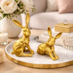 Luxury Gold Rabbit Showpiece ? Set of 2