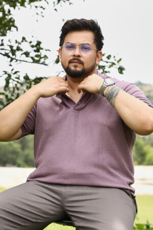 Block Textured-Knit Polo T-Shirt