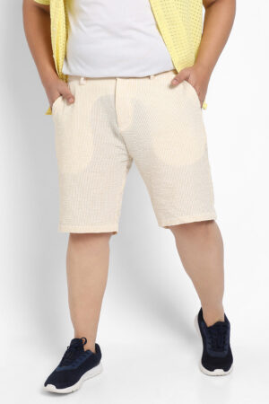 Yellow Seersucker Stripe Shorts