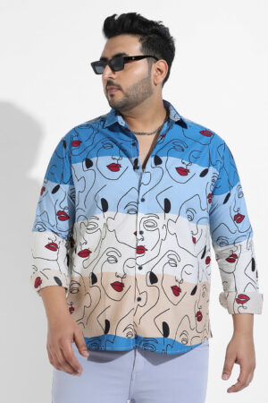 Multicolour Face Line Shirt