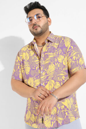 Lavender & Yellow Contrast Foliage Shirt