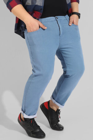 Regular Fit Coral Blue Denim Jeans