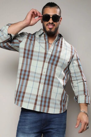 Sage Green Tartan Plaid Shirt