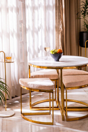 Terrence Coffee Table with 4 Accent Nesting Stools
