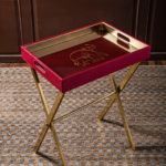 Clover Elephant Gold Butler Tray Table