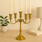 Tara 5 Arm Gold Candleholder