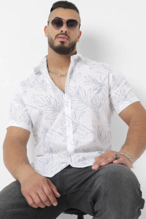 White Printed Casual Shirt