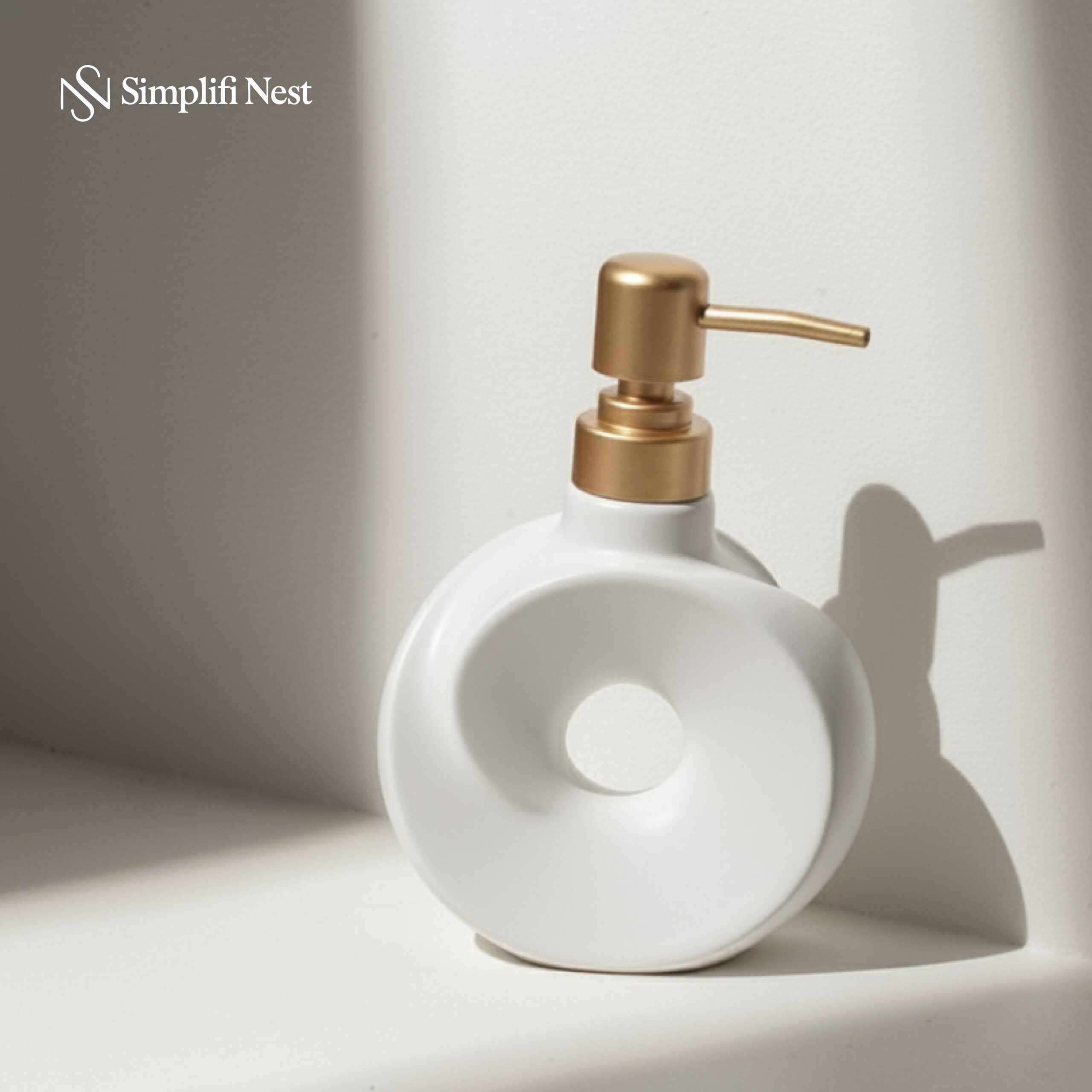 Circular Ceramic Soap Dispenser