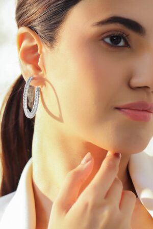 American diamond Zirconia studded hoop