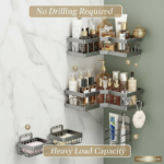 5-Piece Stick-On Bathroom Shelf Set