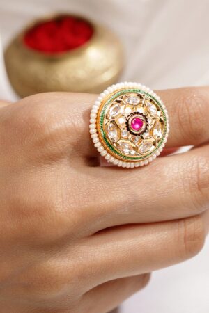 Heritage in Hues Kundan Ring