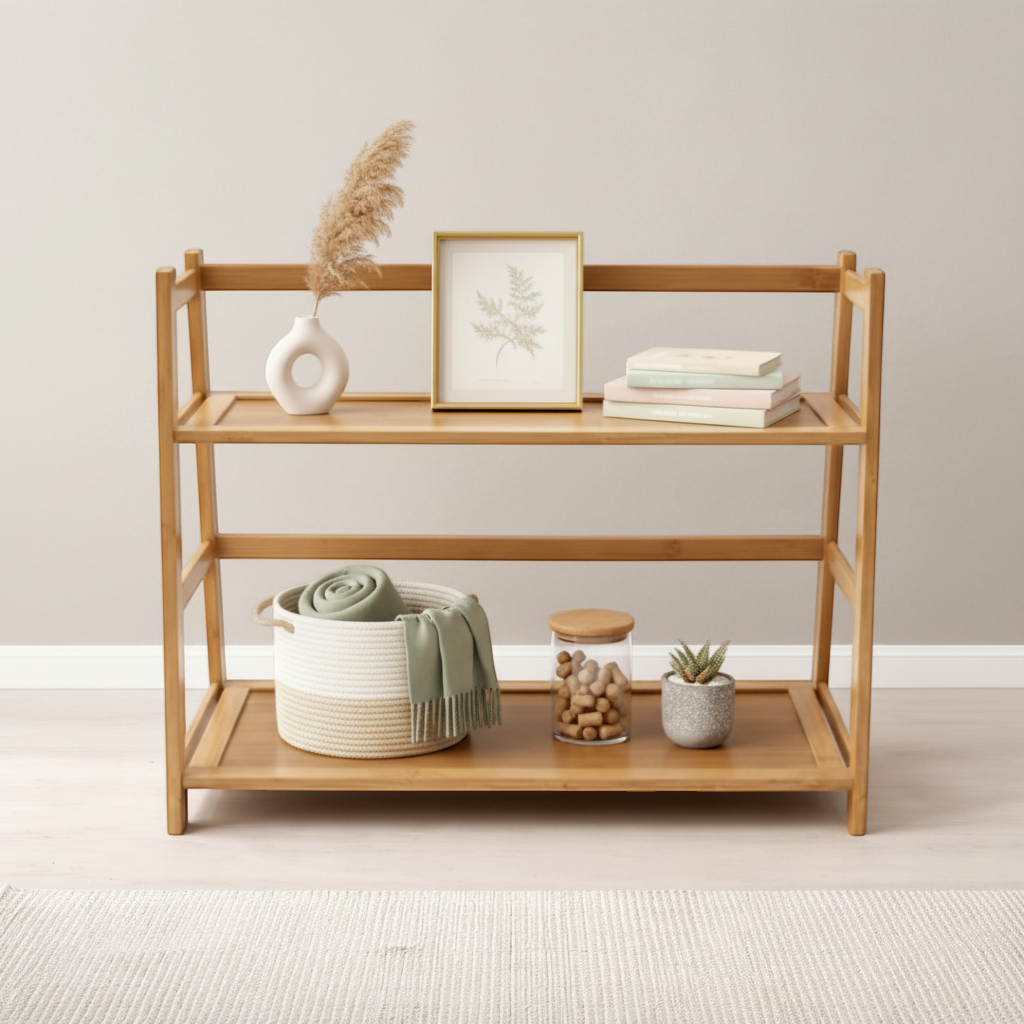 2-Tier Bamboo Countertop Rack ? Kitchen, Bathroom & Desk Organizer