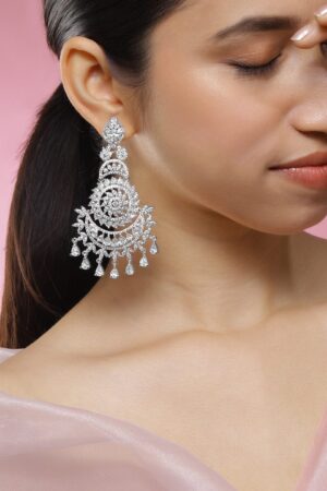 Queen?s Whisper American Diamond Zirconia Chandbali