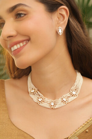 Poem in Pearl Kundan Necklace Set