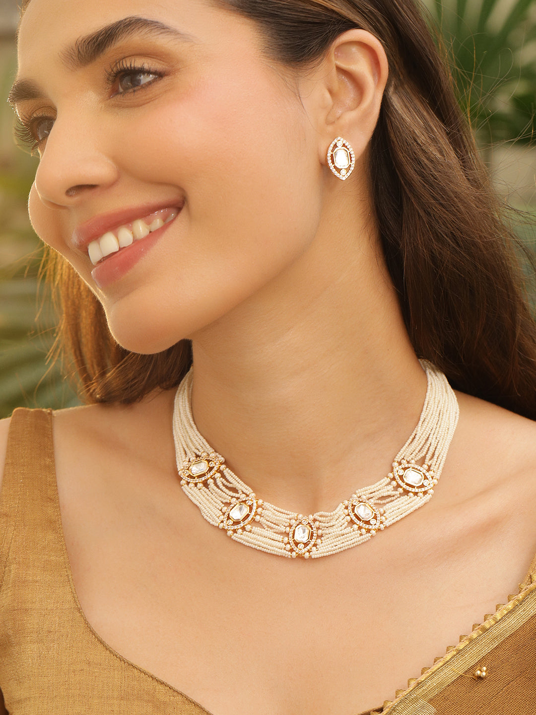 Poem in Pearl Kundan Necklace Set