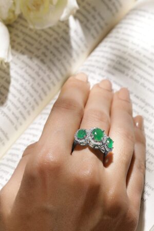 American Diamond Zirconia Emerald Ring