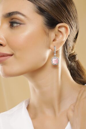 Subtle Spark Light Pink Drop Earrings