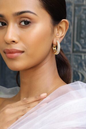 Moonbeam Circles American Diamond Zirconia Hoops