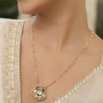Captivating Green Kundan & American Diamond Zirconia Pendant Necklace