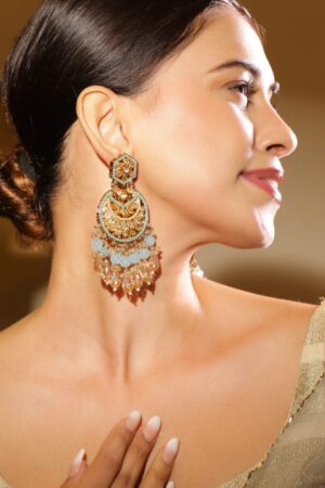 Regal Glow Turquoise Blue Chandbali