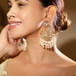 Lustrous Crystal with Pearl Drops Chandbali