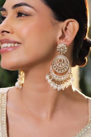 Heritage Charm American Diamond Zirconia & Kundan Earrings