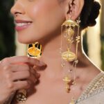Gold Toned Multi-Layered Pearl Dangler Earrings
