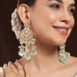 Minty Magic Kundan Danglers