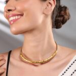 Gracefully Textured Golden Statement Choker