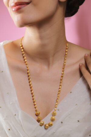 Polished Matar Mala Gold Plated Necklace