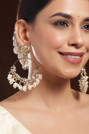 Royal Ivory Pearls Chandbali