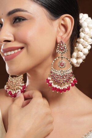 Lustrous Ruby Tone Chandbali